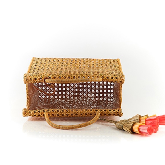 Serpui Suzy Wicker Tassel Tote Bag - Picture 8 of 14